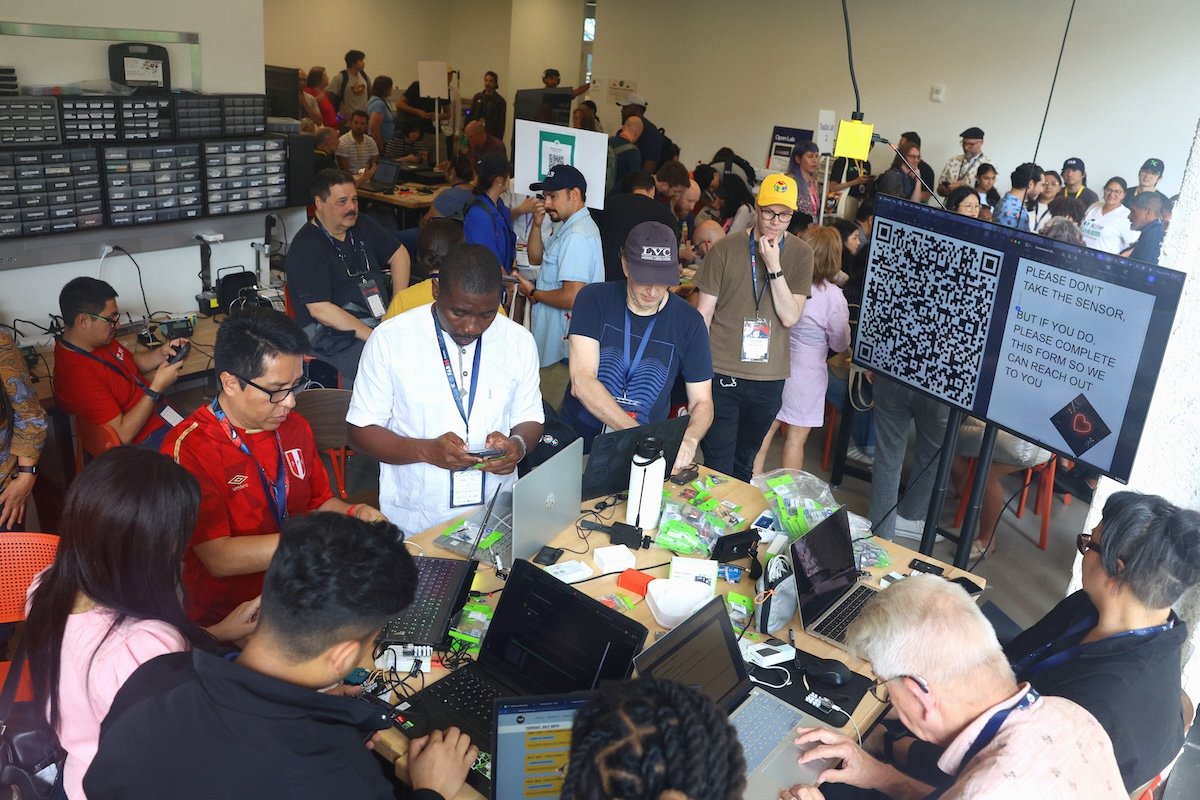People collaborating at a Fab event